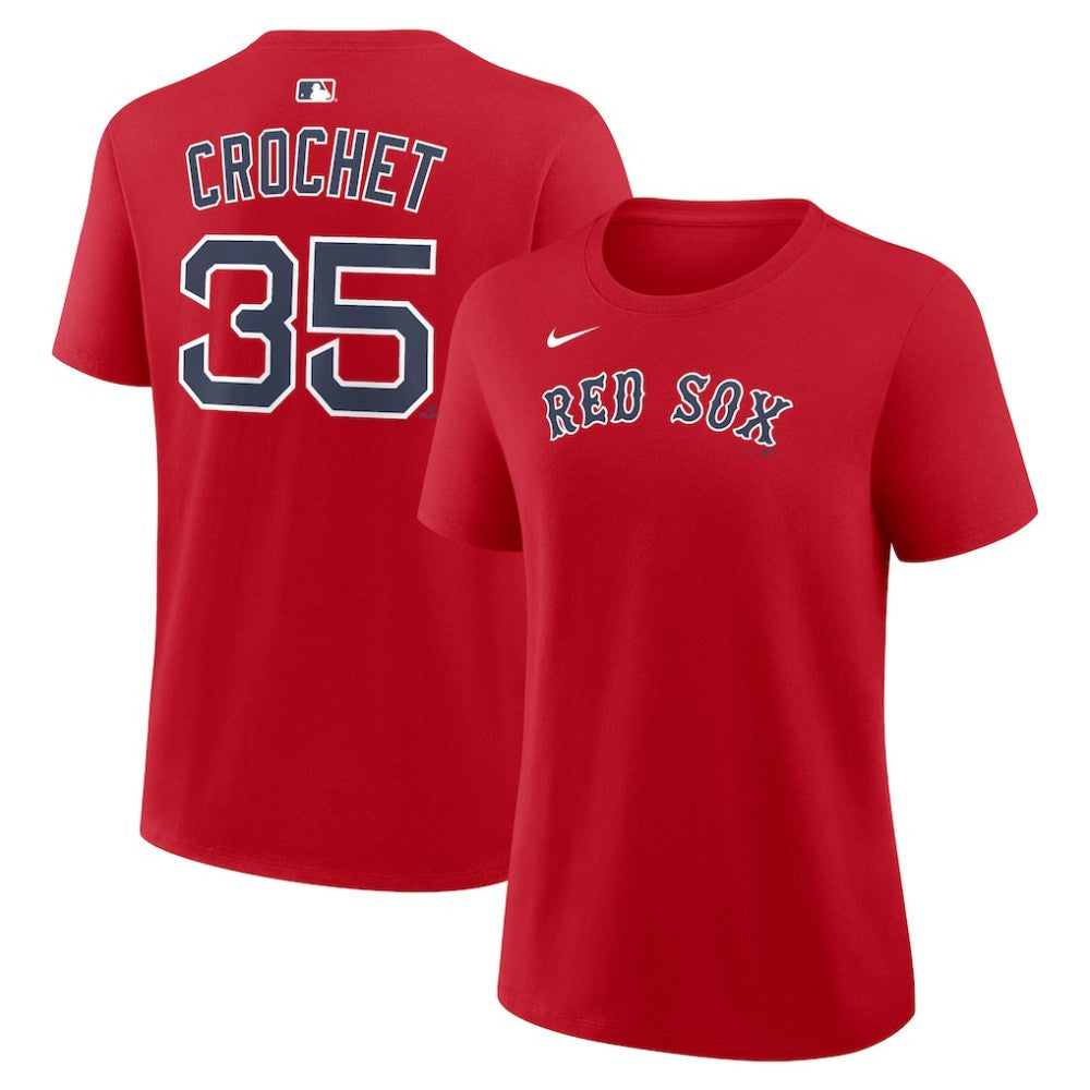 Red Garrett Crochet Boston Red Sox Nike Women's Name & Number T-Shirt