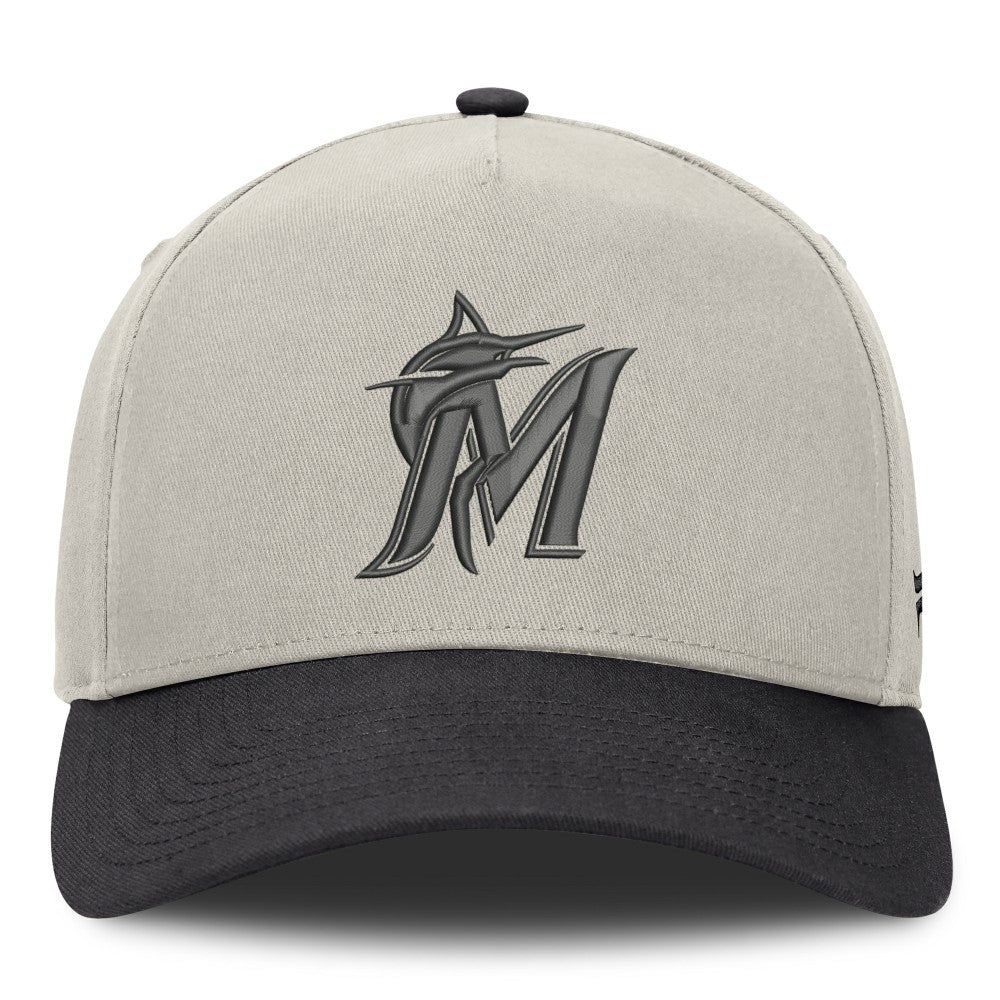 Stone/Graphite Miami Marlins Fanatics Wonder A-Frame Adjustable Hat