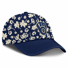Navy Milwaukee Brewers Fanatics Women's Blossom Adjustable Hat