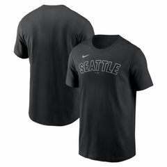 Black Seattle Mariners Nike Alternate Wordmark T-Shirt