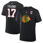 NHL Nick Foligno Chicago Blackhawks Fanatics Authentic Stack Name & Number T-Shirt