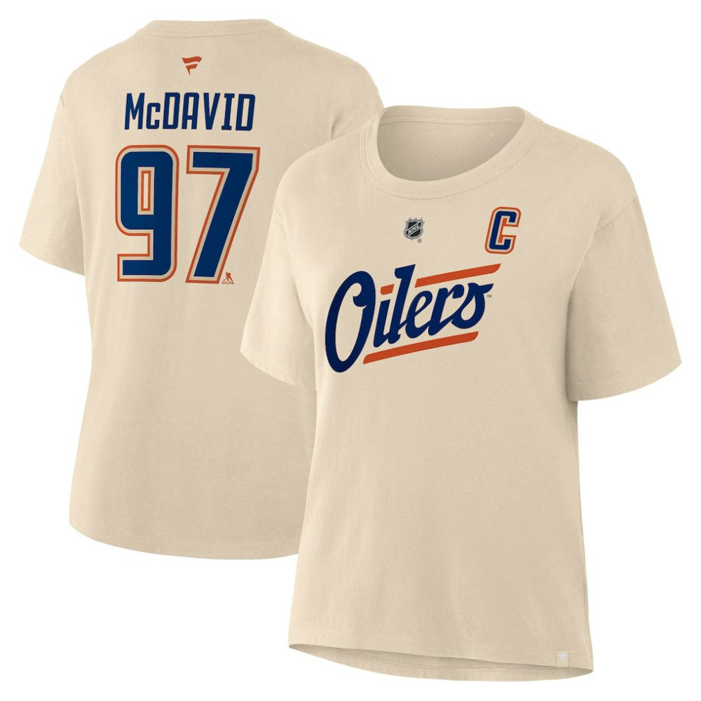 NHL Connor McDavid Edmonton Oilers Fanatics Women's Alternate Name & Number T-Shirt
