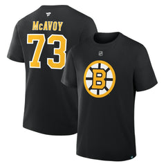 NHL Charlie McAvoy Boston Bruins Fanatics Authentic Stack Name & Number T-Shirt