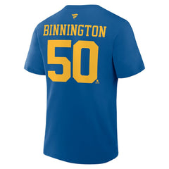 NHL Jordan Binnington St. Louis Blues Fanatics Authentic Stack Name & Number T-Shirt