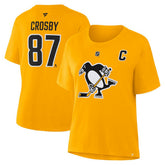 NHL Sidney Crosby Pittsburgh Penguins Fanatics Women's Authentic Stack Name & Number T-Shirt