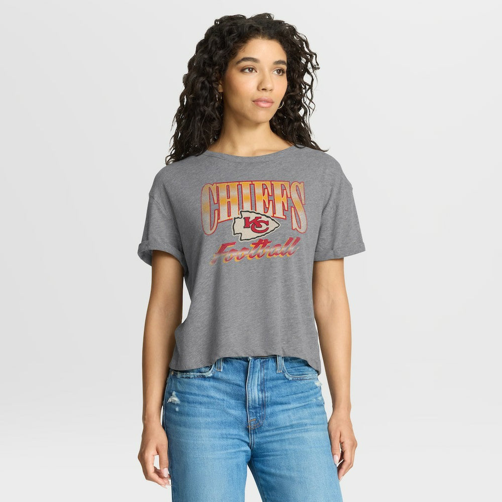 Women's Overplayed Tribute Tri-Blend Boxy T-Shirt - Kansas City Chiefs T-shirts