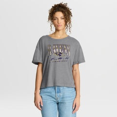 Women's Overplayed Tribute Tri-Blend Boxy T-Shirt - Baltimore Ravens T-shirts