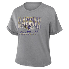 Women's Overplayed Tribute Tri-Blend Boxy T-Shirt - Baltimore Ravens T-shirts