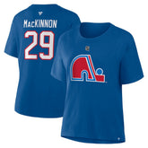 NHL Nathan MacKinnon Colorado Avalanche Fanatics Women's Heritage Authentic Stack Name & Number T-Shirt