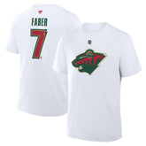 NHL Brock Faber Minnesota Wild Fanatics Authentic Stack Name & Number T-Shirt