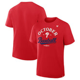 Red Philadelphia Phillies Fanatics 2025 MLB Postseason Locker Room T-Shirt