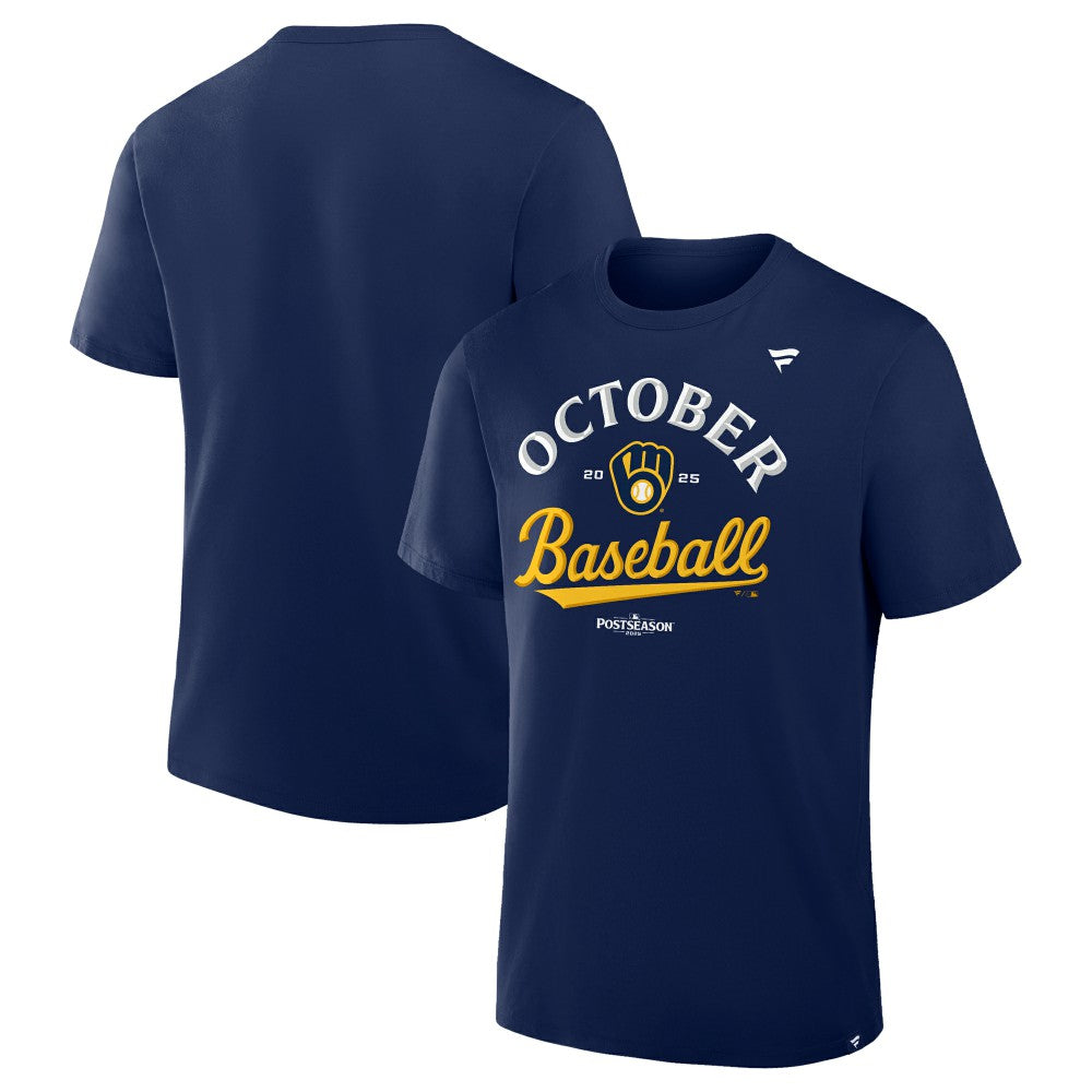 Navy Milwaukee Brewers 2025 MLB Postseason Locker Room T-Shirt