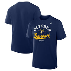 Navy Milwaukee Brewers 2025 MLB Postseason Locker Room T-Shirt