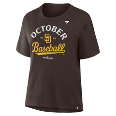 Brown San Diego Padres Women's 2025 MLB Postseason Locker Room T-Shirt
