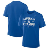 Royal Los Angeles Dodgers Fanatics 2025 NL West Division Champions Locker Room T-Shirt