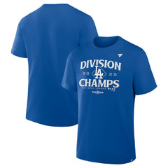Royal Los Angeles Dodgers Fanatics 2025 NL West Division Champions Locker Room T-Shirt