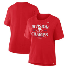 Red Philadelphia Phillies Fanatics Women's 2025 NL East Division Champions Locker Room T-Shirt