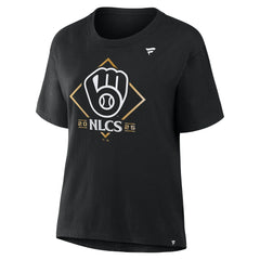 Black Milwaukee Brewers Fanatics Women's 2025 National League Division Series Champions Locker Room T-Shirt