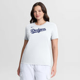 White Los Angeles Dodgers Nike Women's Wordmark T-Shirt