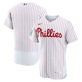 White Philadelphia Phillies Nike Home Sponsor Patch Authentic Jersey