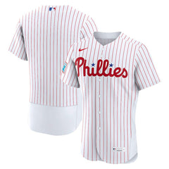 White Philadelphia Phillies Nike Home Sponsor Patch Authentic Jersey