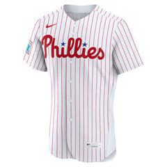 White Philadelphia Phillies Nike Home Sponsor Patch Authentic Jersey
