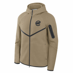 Tan Chicago Cubs Nike Tech Fleece Raglan Full-Zip Windrunner Hoodie