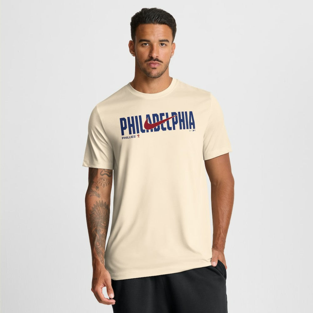 Cream Philadelphia Phillies Nike Swoosh Legend Dri-FIT T-Shirt
