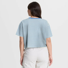 Light Blue/Cream Philadelphia Phillies Nike Women's Cooperstown Collection Striped Cropped T-Shirt