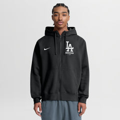 Black Los Angeles Dodgers Nike Primetime Lockup Full-Zip Hoodie