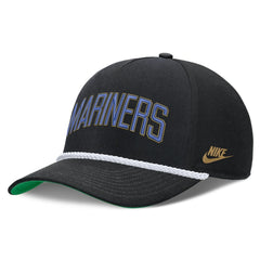 Black Seattle Mariners Nike Cooperstown Collection Rise Adjustable Hat