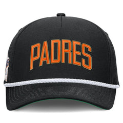 Black San Diego Padres Nike Cooperstown Collection Rise Adjustable Hat