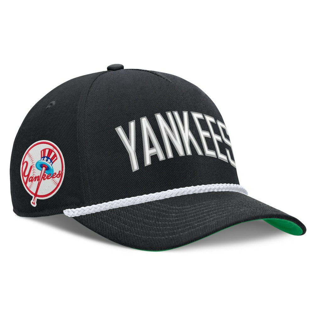 Black New York Yankees Nike Cooperstown Collection Rise Adjustable Hat