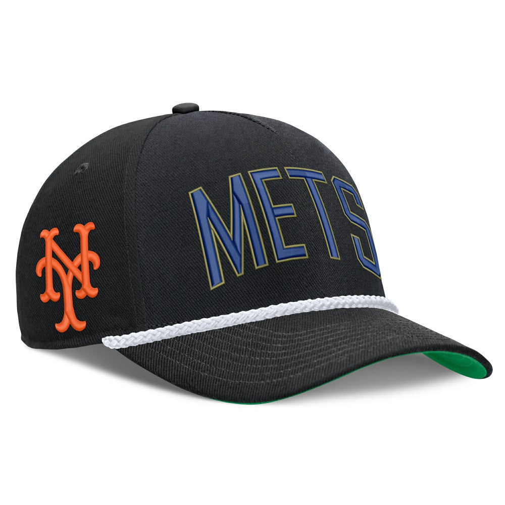 Black New York Mets Nike Cooperstown Collection Rise Adjustable Hat
