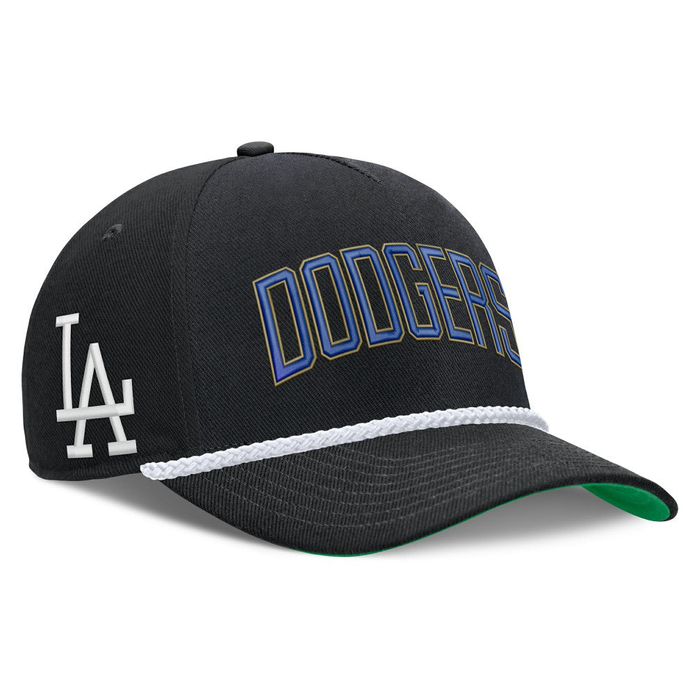 Black Los Angeles Dodgers Nike Cooperstown Collection Rise Adjustable Hat