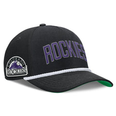 Black Colorado Rockies Nike Cooperstown Collection Rise Adjustable Hat
