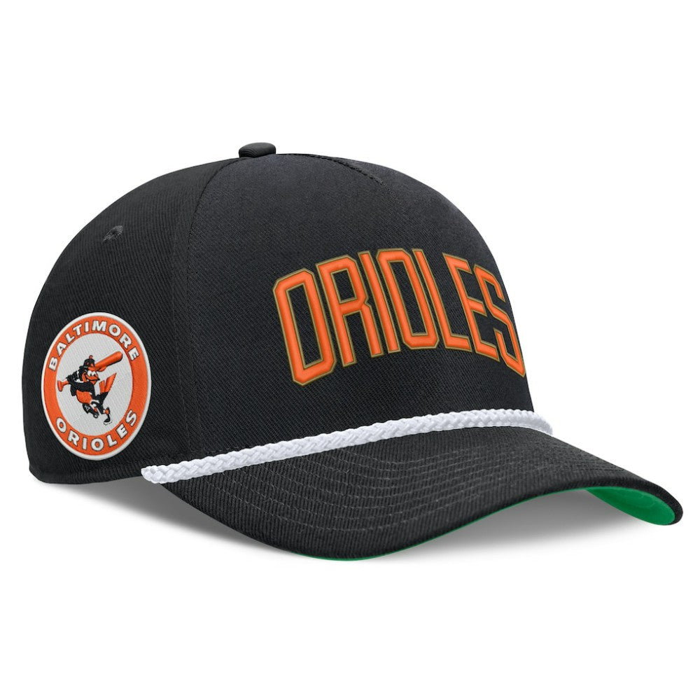 Black Baltimore Orioles Nike Cooperstown Collection Rise Adjustable Hat