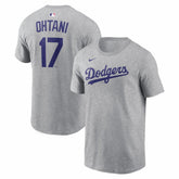 Heather Gray Shohei Ohtani Los Angeles Dodgers Nike Name & Number T-Shirt