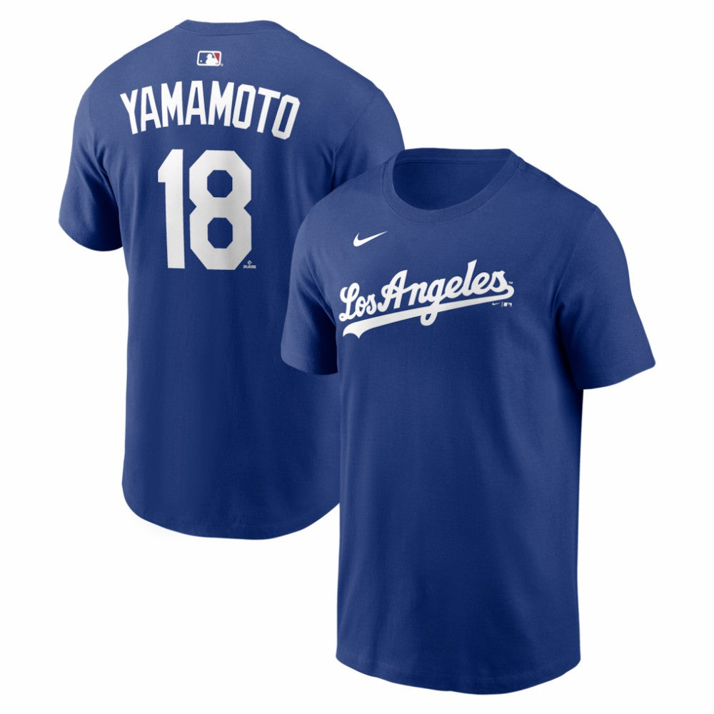 Royal Yoshinobu Yamamoto Los Angeles Dodgers Nike Alternate Name & Number T-Shirt