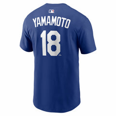 Royal Yoshinobu Yamamoto Los Angeles Dodgers Nike Alternate Name & Number T-Shirt