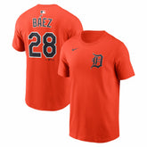 Orange Javier Báez Detroit Tigers Nike Name & Number T-Shirt