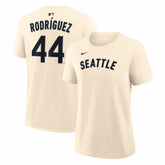 Natural Julio Rodriguez Seattle Mariners Nike Women's Name & Number T-Shirt