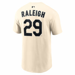 Natural Cal Raleigh Seattle Mariners Nike Name & Number T-Shirt