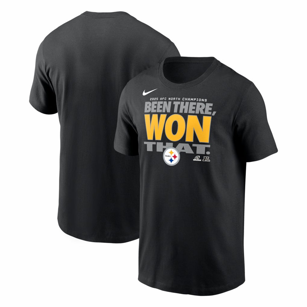 2025 AFC North Division Champions Locker Room Trophy Collection T-Shirt - Pittsburgh Steelers T-shirts