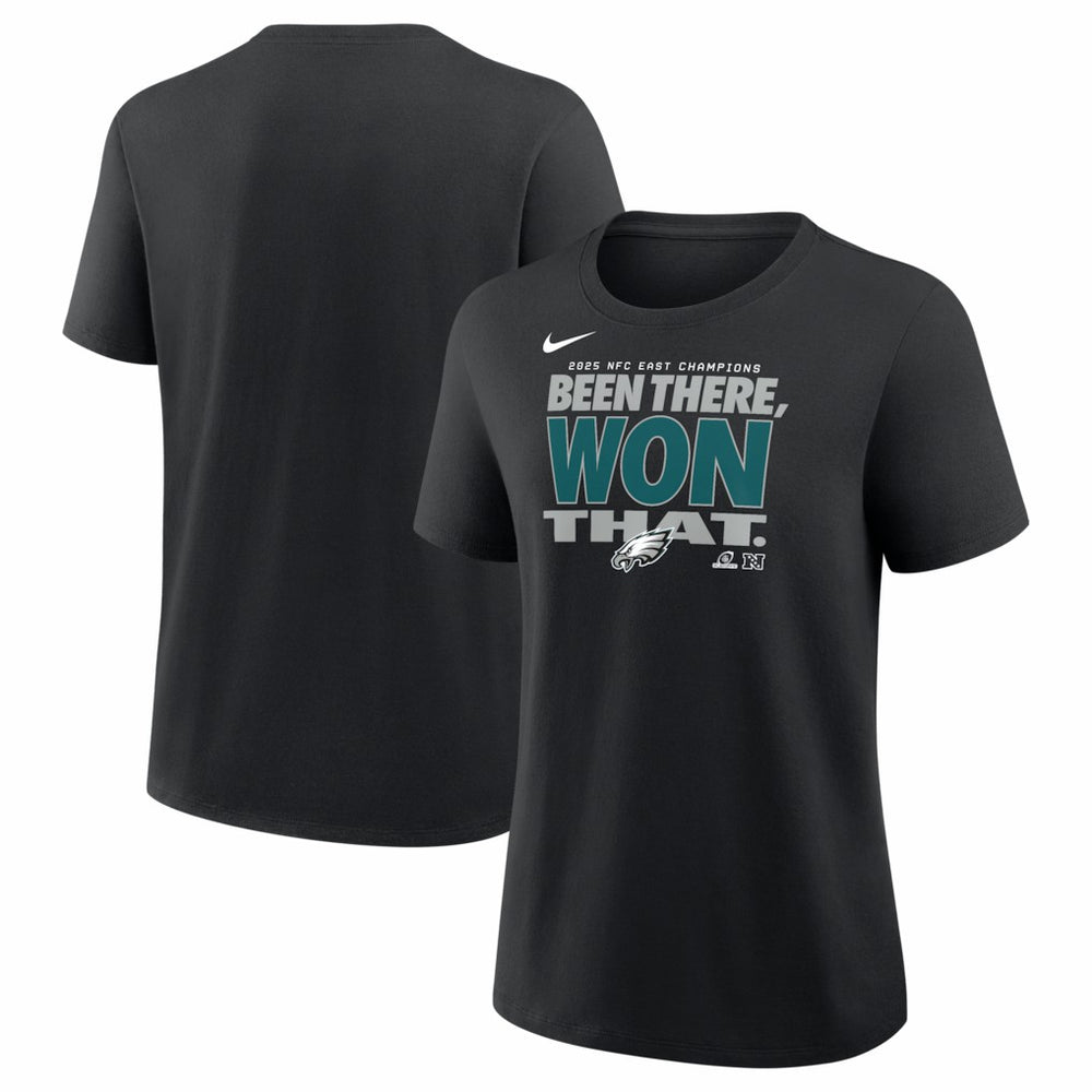Women's 2025 NFC East Division Champions Locker Room Trophy Collection T-Shirt - Philadelphia Eagles T-shirts