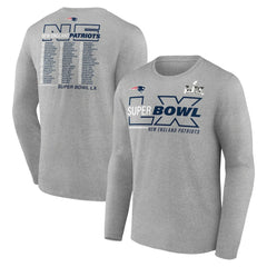 Super Bowl LX Roster Long Sleeve T-Shirt - New England Patriots T-shirts