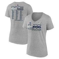 Women's Super Bowl LX Roster V-Neck T-Shirt - New England Patriots T-shirts