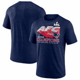 2025 AFC Champions Quick Pass Tri-Blend T-Shirt - New England Patriots T-shirts