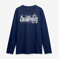 Super Bowl LX Champions Iconic Victory Long Sleeve T-Shirt - Seattle Seahawks T-shirts