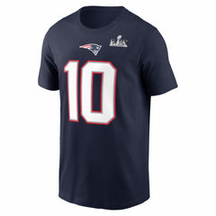 Drake Maye Super Bowl LX Patch Name & Number T-Shirt - New England Patriots T-shirts